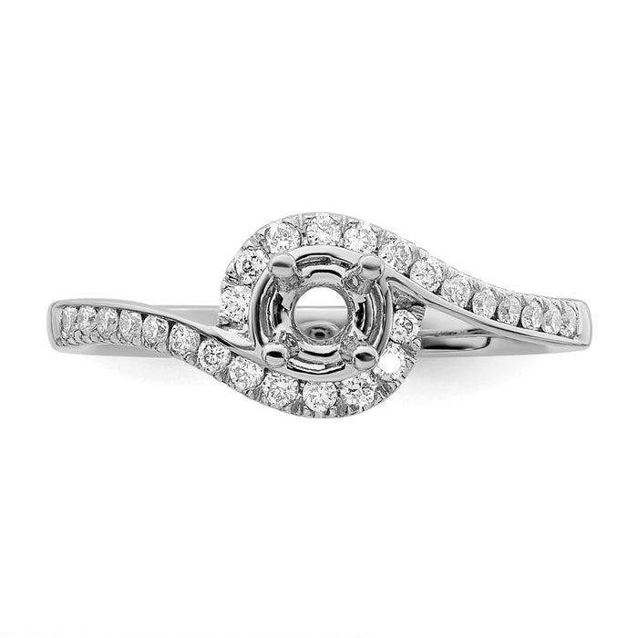 Buy Exclusive 14K White Gold By-Pass Engagement Ring with 1/4 Carat Diamonds-4