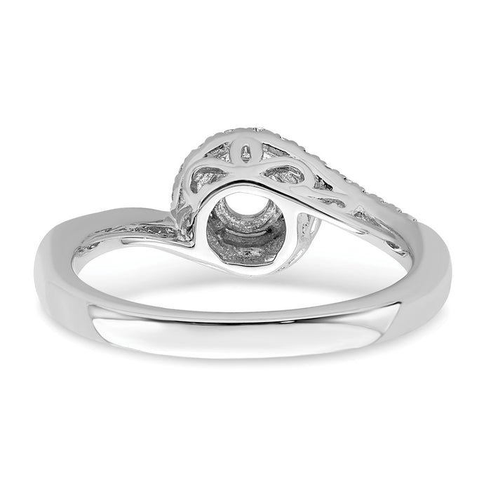 Exclusive 14K White Gold By-Pass Engagement Ring, 1/2 Carat Center, Stylish Design-5