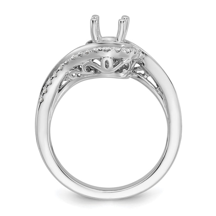 Buy Exclusive 14K White Gold By-Pass Engagement Ring for 3/4 Carat Center-2