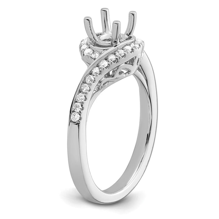 Buy Exclusive 14K White Gold By-Pass Engagement Ring for 3/4 Carat Center-6