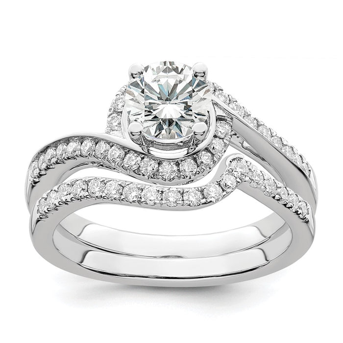 Buy Exclusive 14K White Gold By-Pass Engagement Ring for 3/4 Carat Center-7