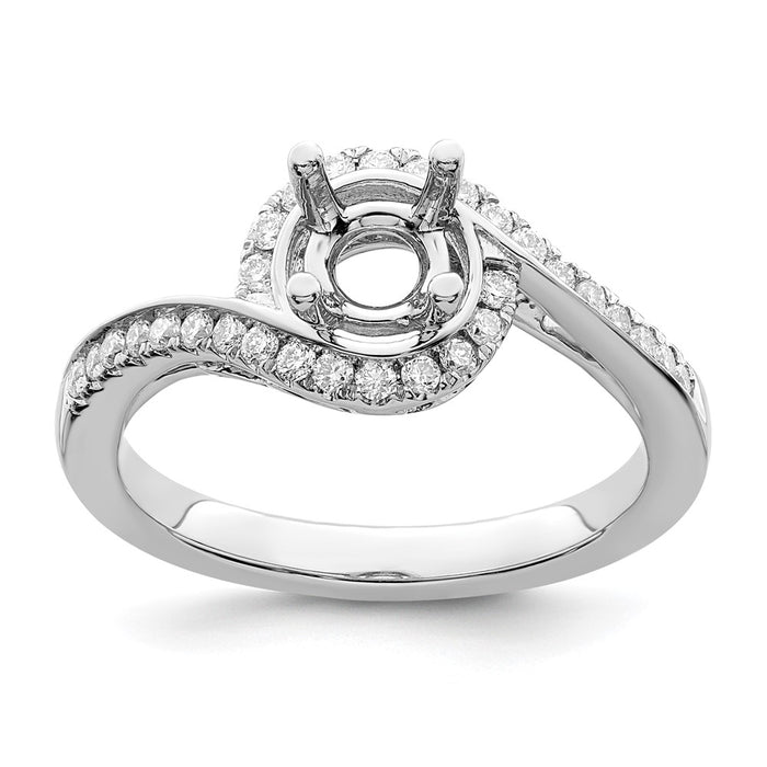 Buy Exclusive 14K White Gold By-Pass Engagement Ring for 3/4 Carat Center-8
