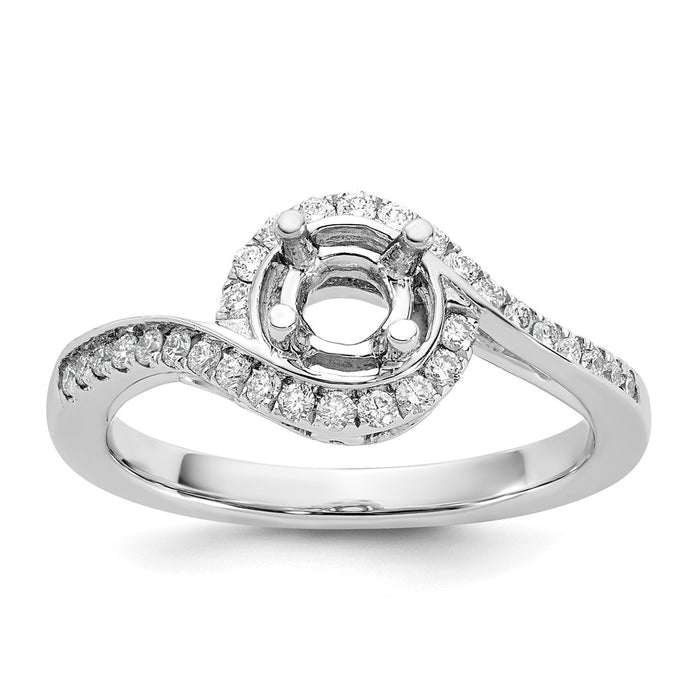 Buy Exclusive 14K White Gold By-Pass Engagement Ring for 3/4 Carat Center-1