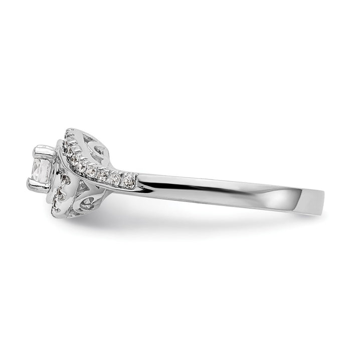 Exclusive 14K White Gold By-Pass Engagement Ring, 1 Carat with 1/3 Carat Diamonds-3
