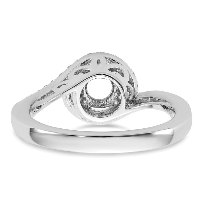 Exclusive 14K White Gold By-Pass Engagement Ring, 1 Carat with 1/3 Carat Diamonds-5