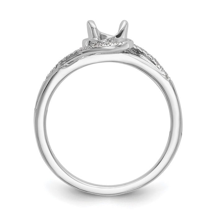 Buy Stylish 14K White Gold By-Pass Engagement Ring, 1/6 Carat Center & Diamonds-2