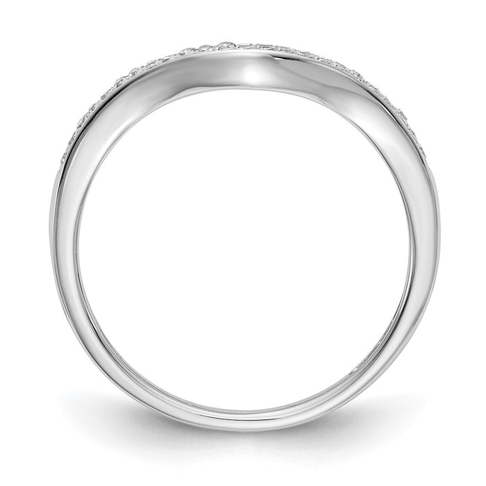 Exclusive 14K White Gold Wedding Band with 1/20 Carat Diamonds - Stylish Value-2