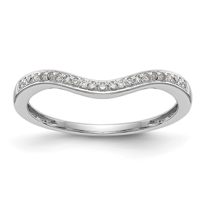Exclusive 14K White Gold Wedding Band with 1/20 Carat Diamonds - Stylish Value-1