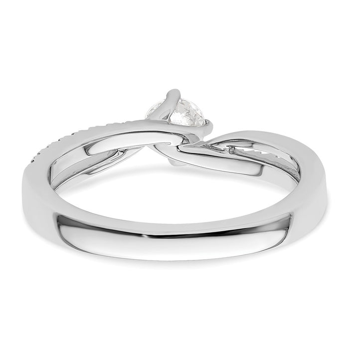 Buy Exclusive 14K White Gold By-Pass Engagement Ring, 1/3 Carat Center, Stylish Accents-5