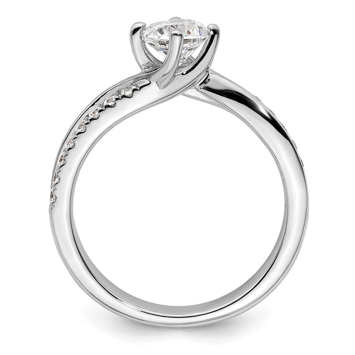Buy Stylish 14K White Gold By-Pass Engagement Ring for 3/4 Carat Center-2