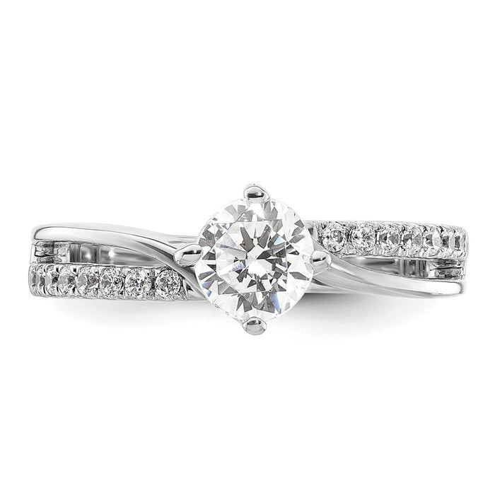 Buy Stylish 14K White Gold By-Pass Engagement Ring for 3/4 Carat Center-4