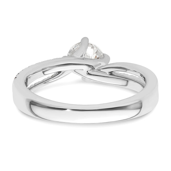 Buy Stylish 14K White Gold By-Pass Engagement Ring for 3/4 Carat Center-5