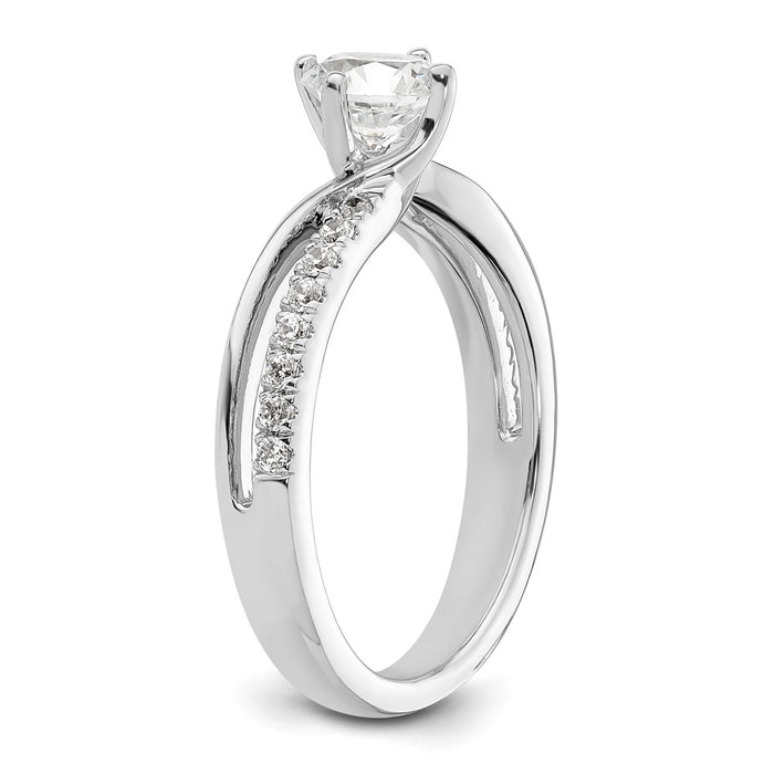 Buy Stylish 14K White Gold By-Pass Engagement Ring for 3/4 Carat Center-6