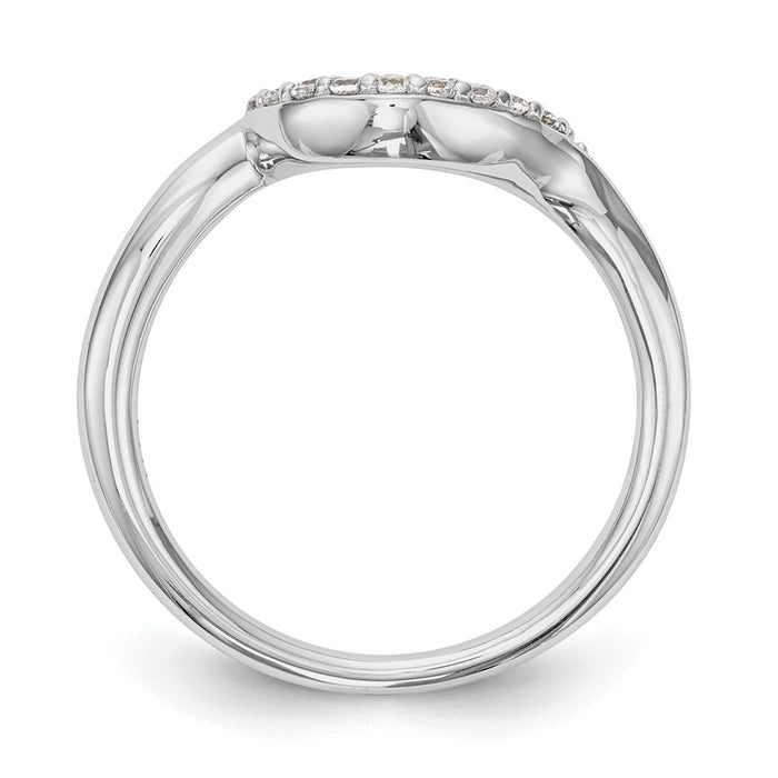 Buy Stylish 14K White Gold Wedding Band with 1/10 Carat Diamond Accent-2