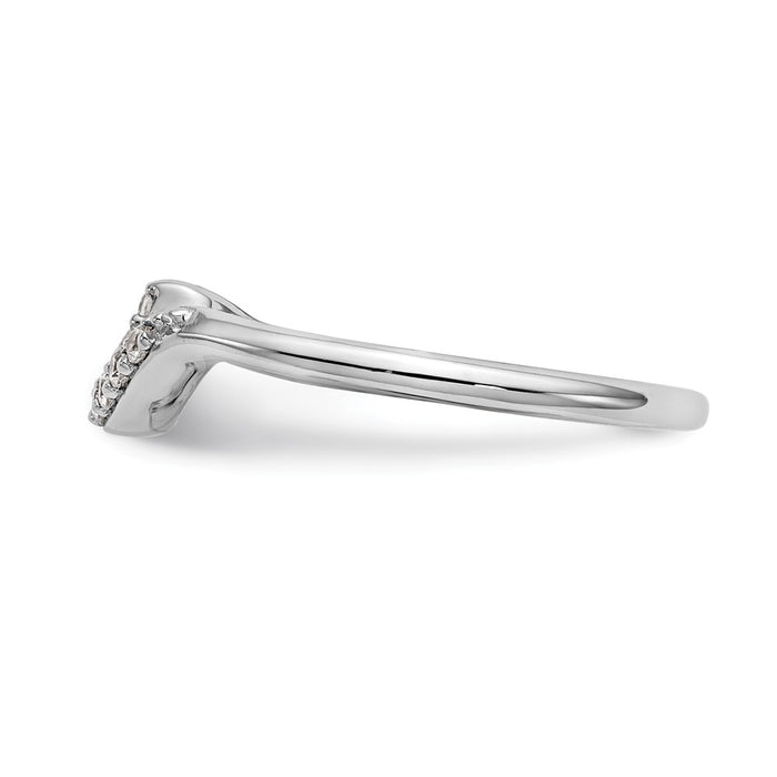 Buy Stylish 14K White Gold Wedding Band with 1/10 Carat Diamond Accent-3