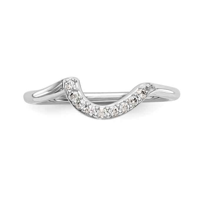 Buy Stylish 14K White Gold Wedding Band with 1/10 Carat Diamond Accent-4