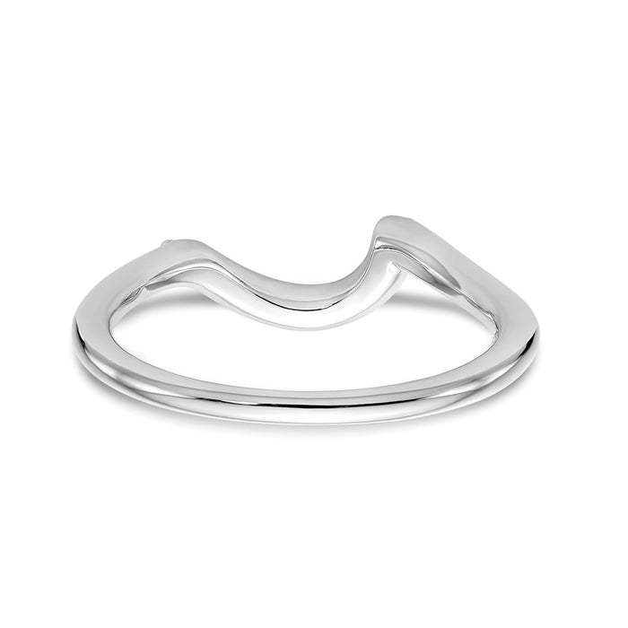 Buy Stylish 14K White Gold Wedding Band with 1/10 Carat Diamond Accent-5