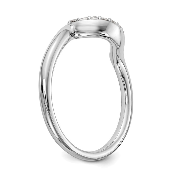 Buy Stylish 14K White Gold Wedding Band with 1/10 Carat Diamond Accent-6