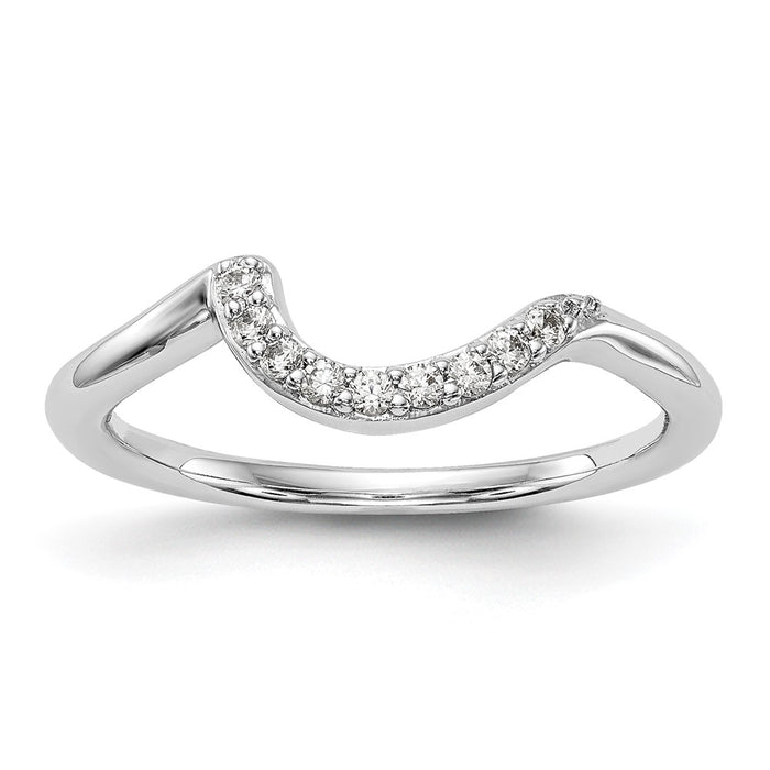 Buy Stylish 14K White Gold Wedding Band with 1/10 Carat Diamond Accent-1