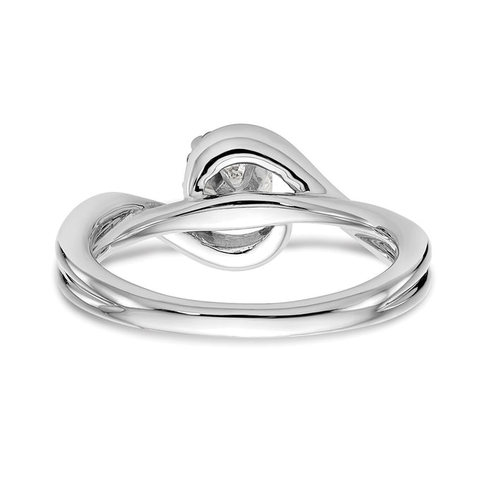 Exclusive 14K White Gold By-Pass Engagement Ring, 1/10 Carat Diamond, Stylish Value-5