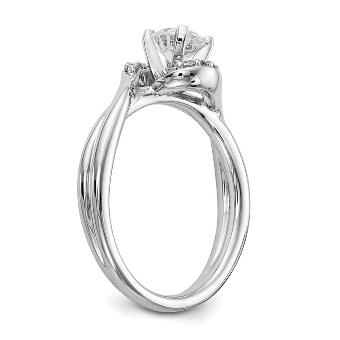 Exclusive 14K White Gold By-Pass Engagement Ring, 1/10 Carat Diamond, Stylish Value-6