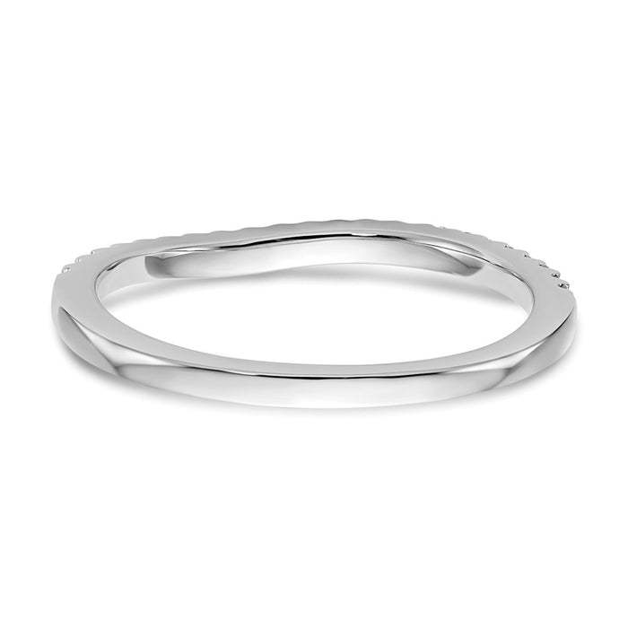 Buy Stylish 14K White Gold Contoured Wedding Band with 1/5 Carat Diamond-5