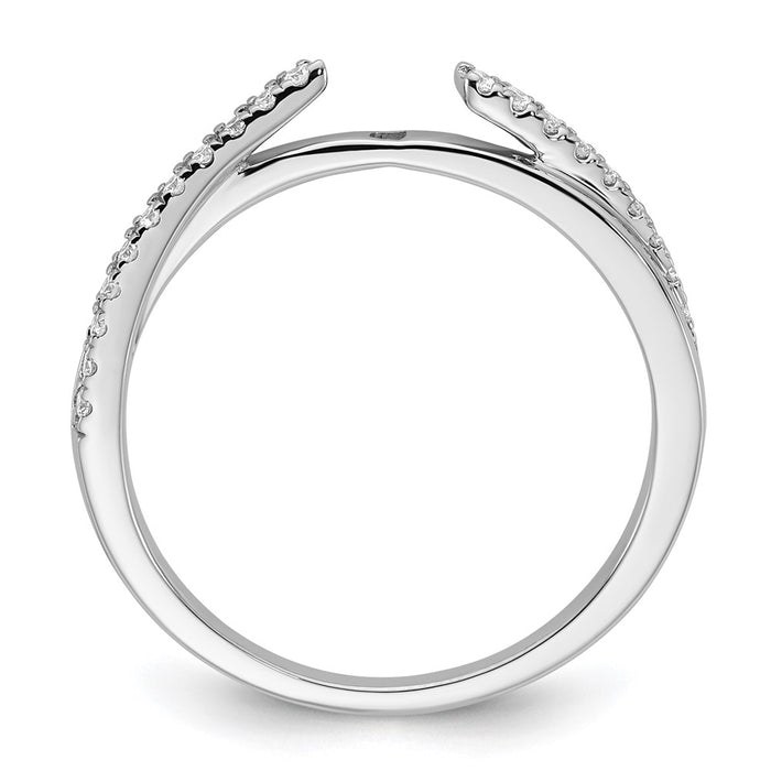 Buy Stylish 14K White Gold Bypass Engagement Ring & 1/8 Carat Diamond-2