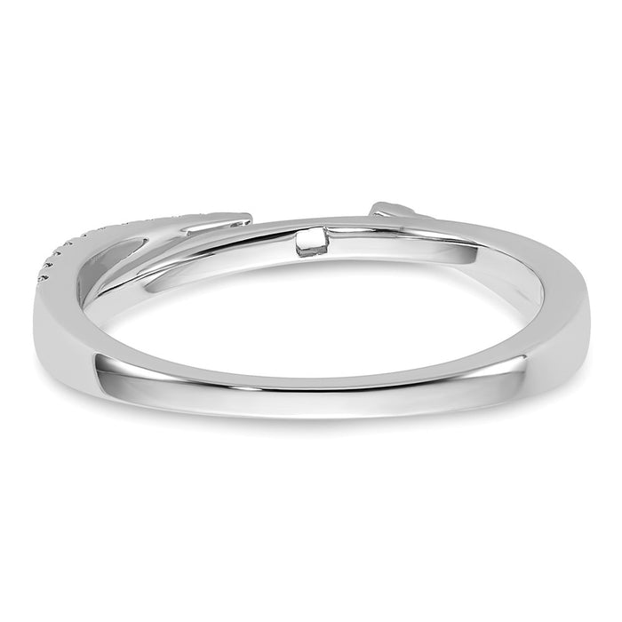 Buy Stylish 14K White Gold Bypass Engagement Ring & 1/8 Carat Diamond-5