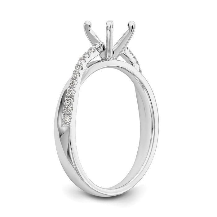 Buy Stylish 14K White Gold Bypass Engagement Ring & 1/8 Carat Diamond-6