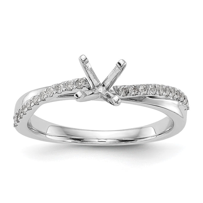Buy Stylish 14K White Gold Bypass Engagement Ring & 1/8 Carat Diamond-8