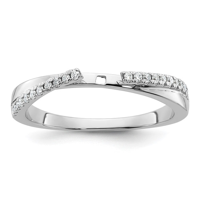 Buy Stylish 14K White Gold Bypass Engagement Ring & 1/8 Carat Diamond-1