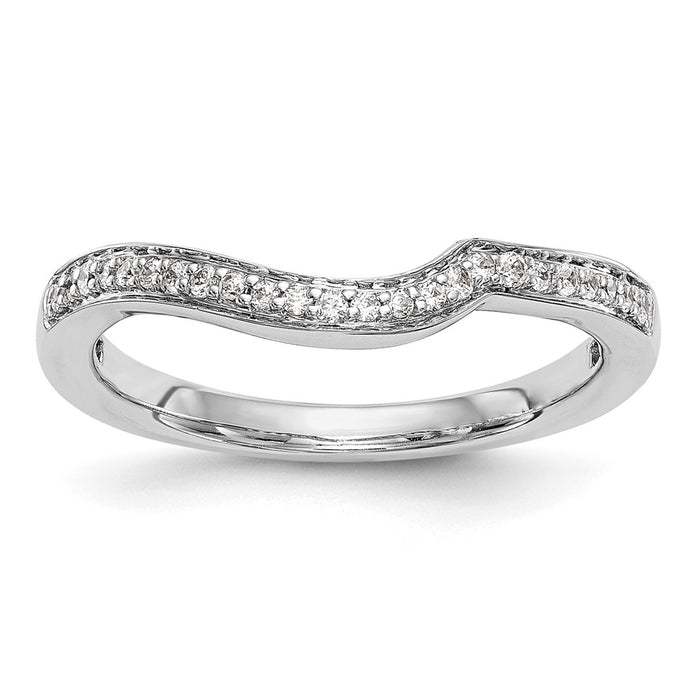 Buy Stylish 14K White Gold Wedding Band with 1/8 Carat Diamonds - Luxury Value-1