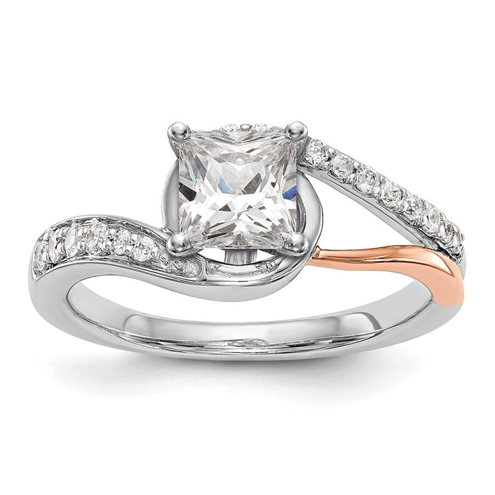 Buy 14K Two-Tone Diamond Semi-Mount Engagement Ring, 1/5 Carat Luxury Style-8
