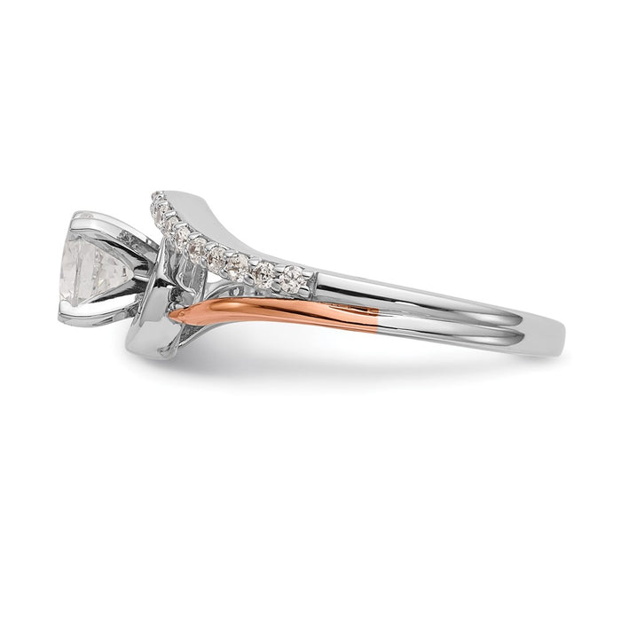 Buy 14K Two-Tone Diamond Semi-Mount Engagement Ring, 1/5 Carat Luxury Style-3