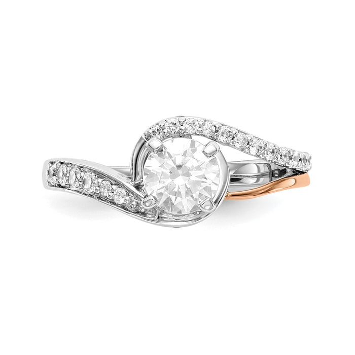 Buy 14K Two-Tone Diamond Semi-Mount Engagement Ring, 1/5 Carat Luxury Style-4