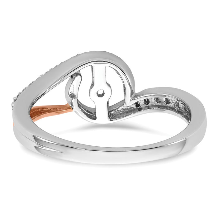 Buy 14K Two-Tone Diamond Semi-Mount Engagement Ring, 1/5 Carat Luxury Style-5