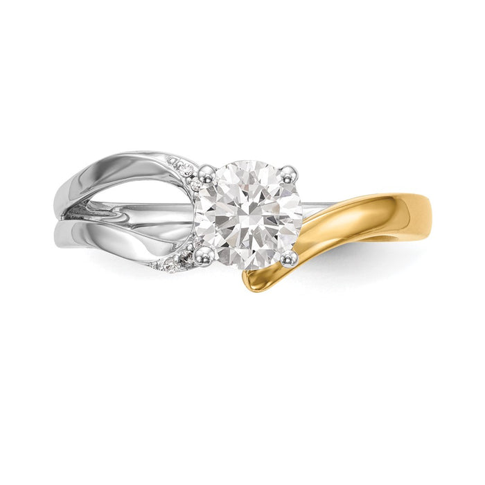 Buy Exclusive 14K Two-Tone By-Pass Diamond Semi-Mount Ring, 0.02 Carat Accent-4