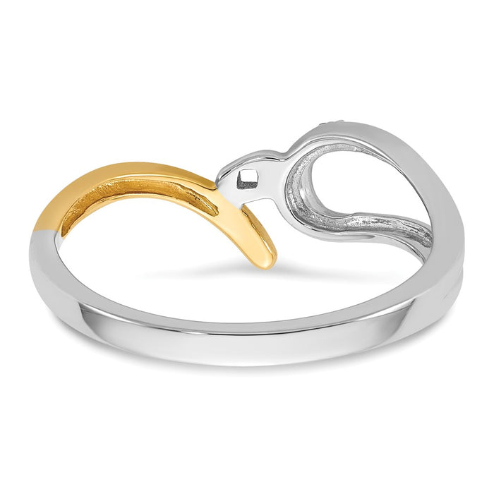 Buy Exclusive 14K Two-Tone By-Pass Diamond Semi-Mount Ring, 0.02 Carat Accent-5