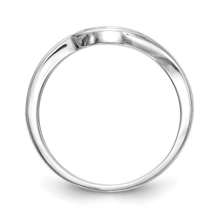 Buy Stylish 14K White Gold Contoured Wedding Band - 1/5 Carat Diamond-2