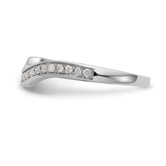 Buy Stylish 14K White Gold Contoured Wedding Band - 1/5 Carat Diamond-3