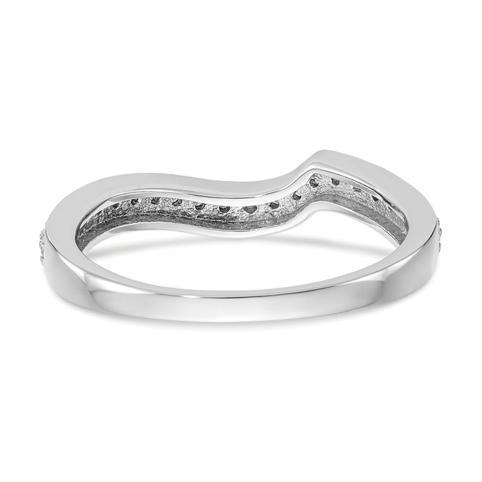 Buy Stylish 14K White Gold Contoured Wedding Band - 1/5 Carat Diamond-5
