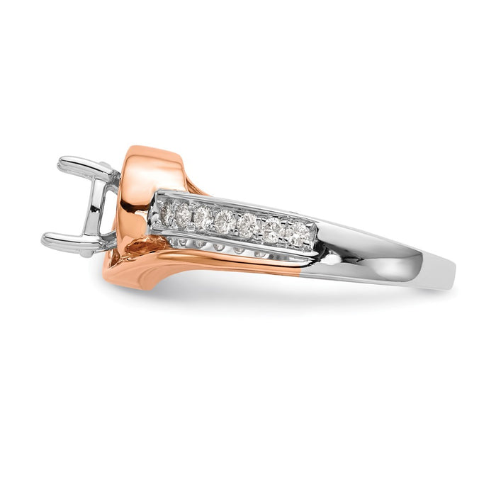 Exclusive 14K Two-Tone Bypass Engagement Ring - 1/5 Carat Diamond Value!-3