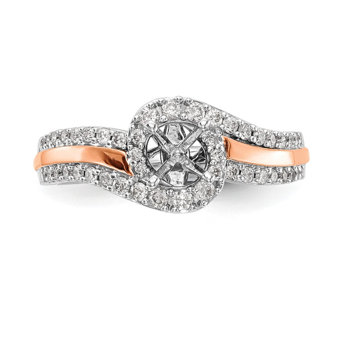 Buy Exclusive 14K Two-Tone Bypass Diamond Engagement Ring - 3/8 Carat Value-4