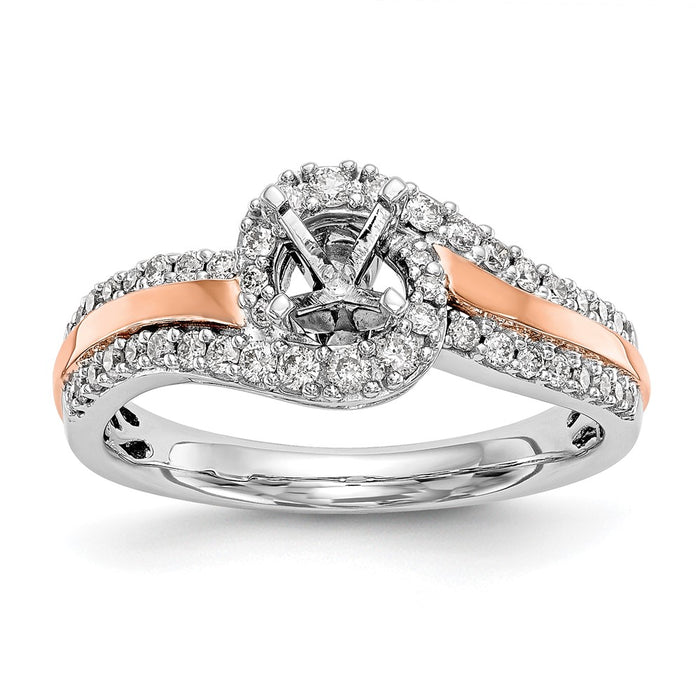 Buy Exclusive 14K Two-Tone Bypass Diamond Engagement Ring - 3/8 Carat Value-7