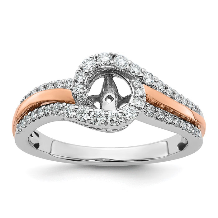 Buy Exclusive 14K Two-Tone Bypass Diamond Engagement Ring - 3/8 Carat Value-1