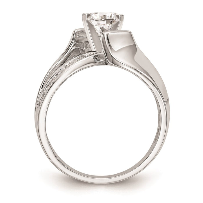 Exclusive 14K White Gold Bypass Engagement Ring Setting - Stylish & Affordable!-2