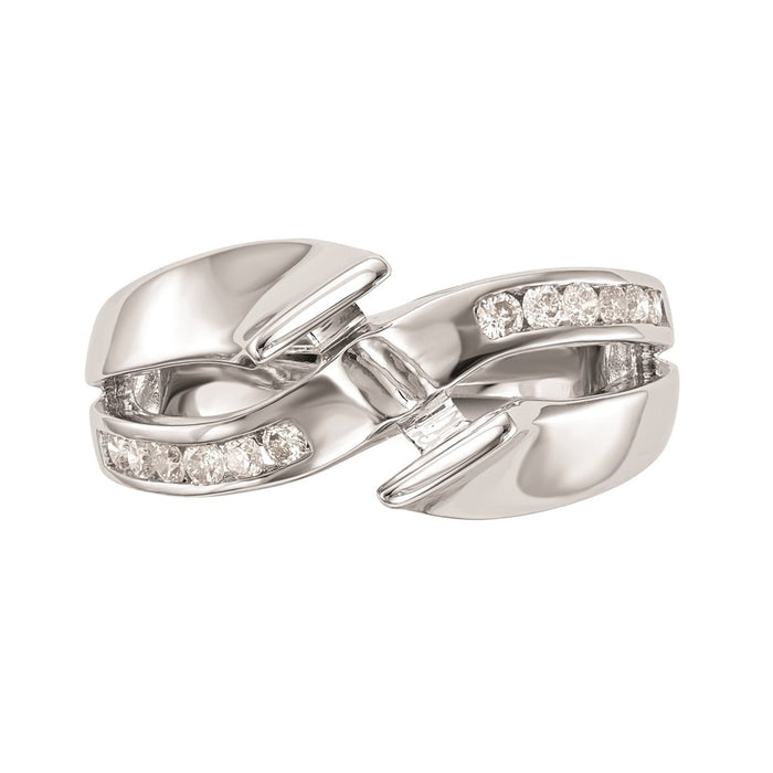 Exclusive 14K White Gold Bypass Engagement Ring Setting - Stylish & Affordable!-4