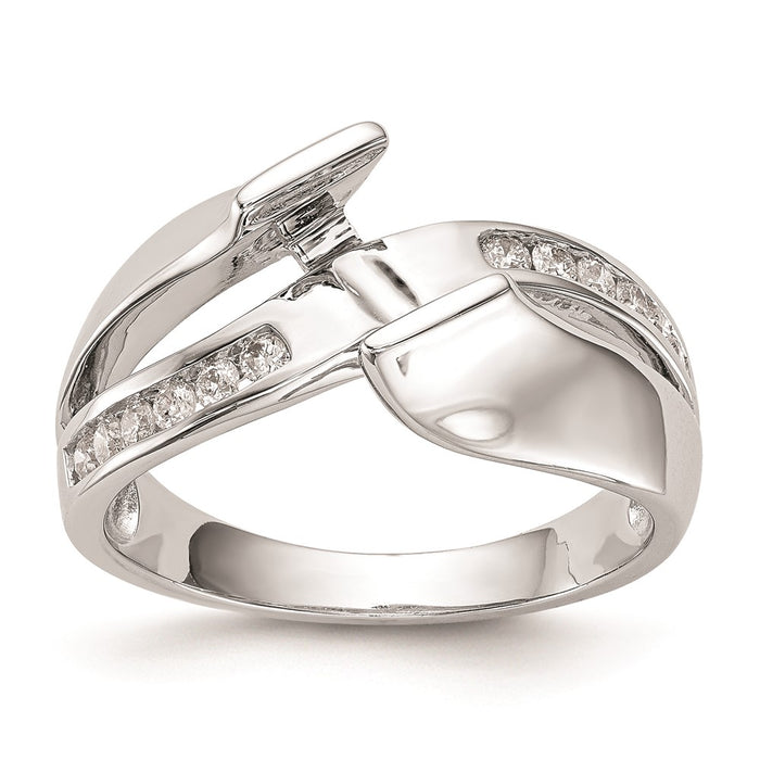 Exclusive 14K White Gold Bypass Engagement Ring Setting - Stylish & Affordable!-7