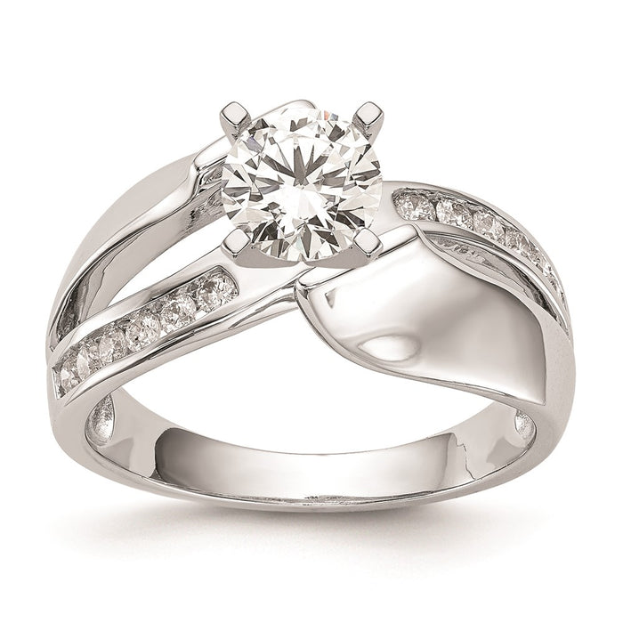 Exclusive 14K White Gold Bypass Engagement Ring Setting - Stylish & Affordable!-1