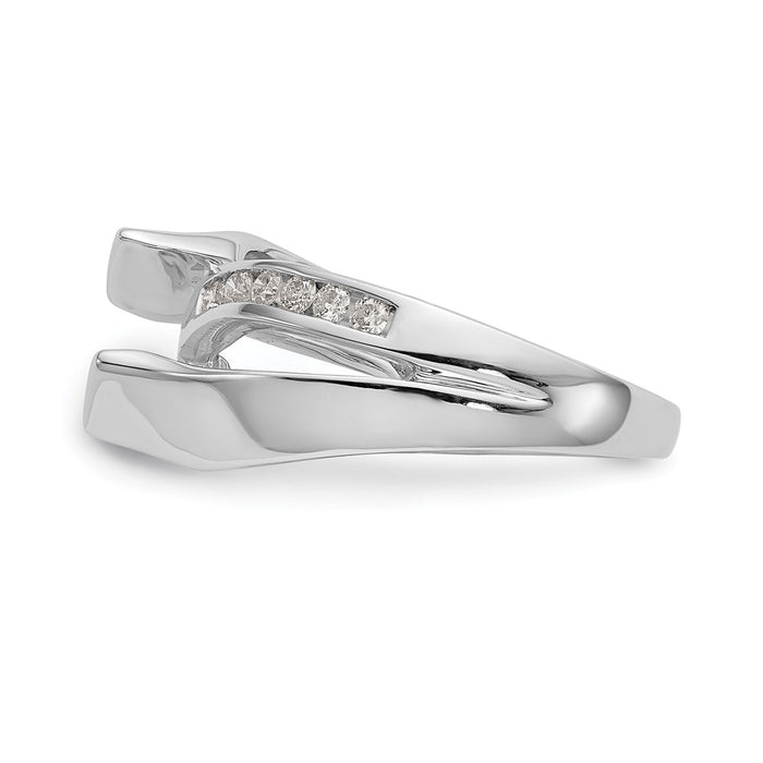 Buy Stylish 14K White Gold By-Pass Engagement Ring with 1/5 Carat Diamond-3